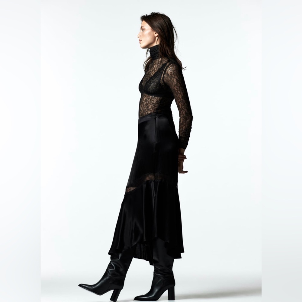 Zara pleated lace top